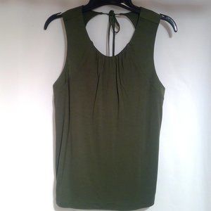 NWT Banana Republic XS Olive Green Sleeveless Tank Top with tie in back